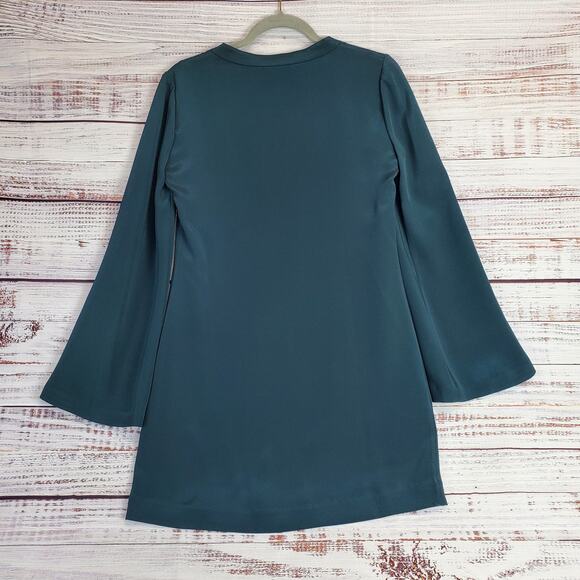 Elizabeth and James Silk Jade Green Brigette Dress Flare Sleeves Whimsy Fairy 4 - Picture 8 of 14